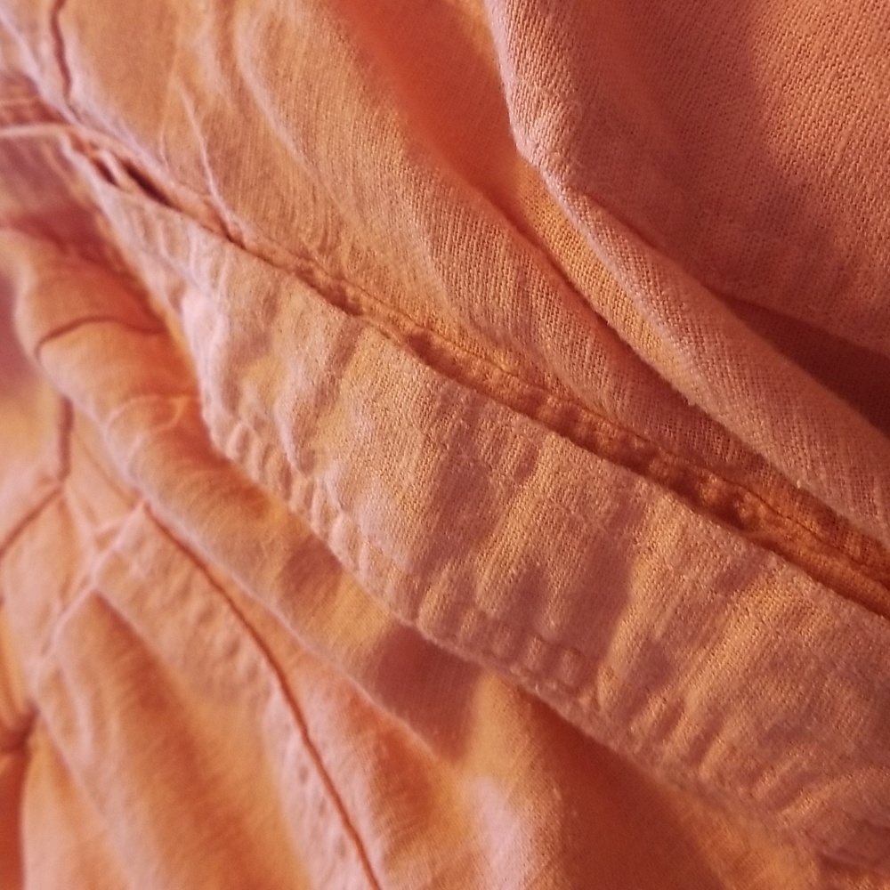 Universal Thread Womens Coral Pink Linen Blend Shortsleeve Romper Shorts Size 14 - Picture 11 of 11